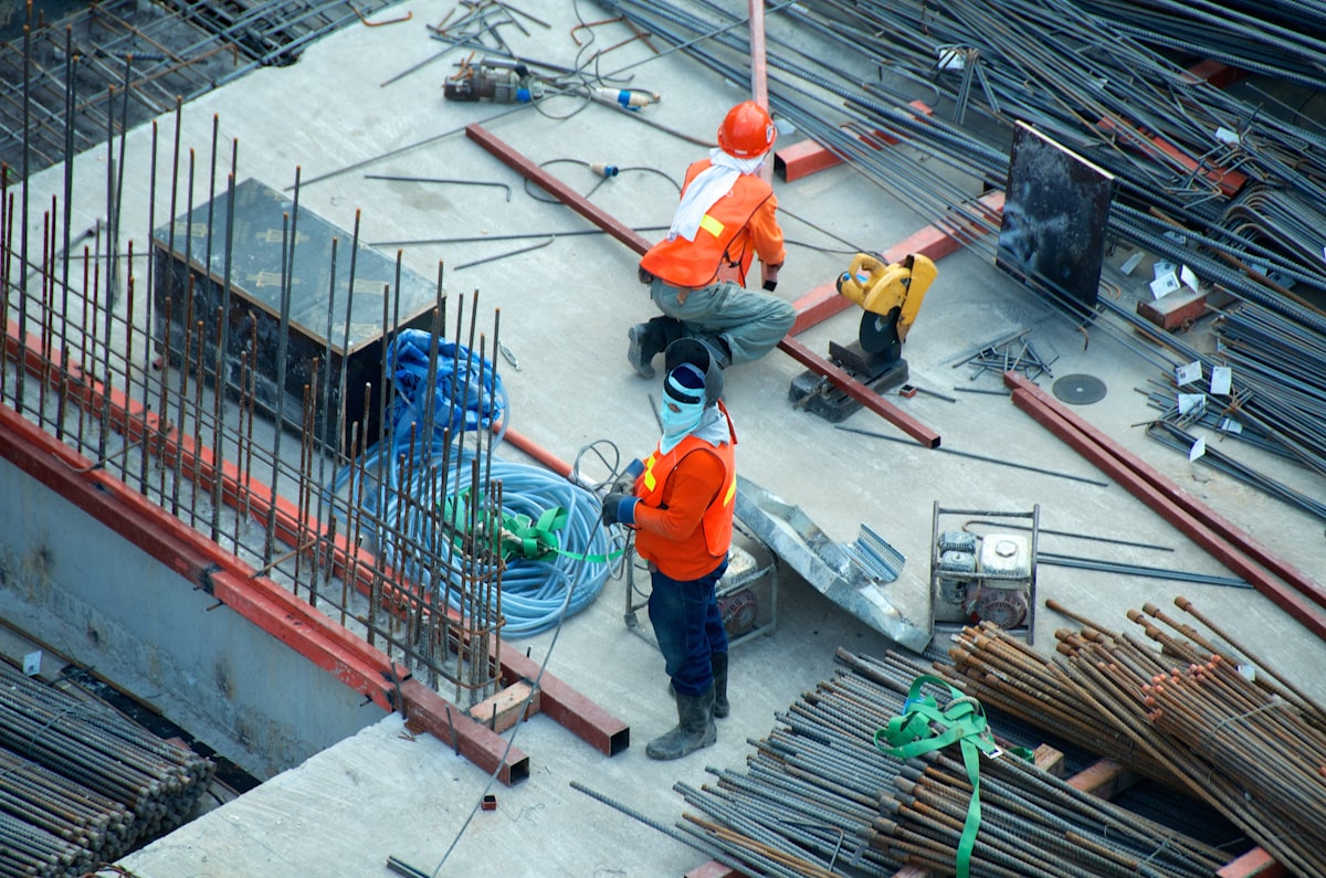 Construction work in progress at the shelter site